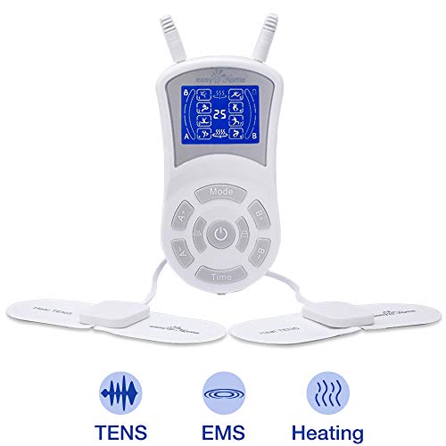 Easy@Home Professional Rechargeable TENS Unit + Heat Therapy + EMS, 510K Cleared, FSA Eligible Porta - //coolthings.us