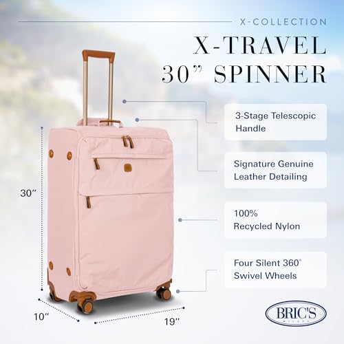Bric's X-Bag Large Spinner with Frame - 30 Inch - Suitcases with Wheels - Checked Luggage - Pink/Cognac2