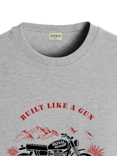 Image of ADRO Men's Royal Bike Design Printed 100% Cotton T-Shirt - Regular Fit, Printed T-Shirts for Men