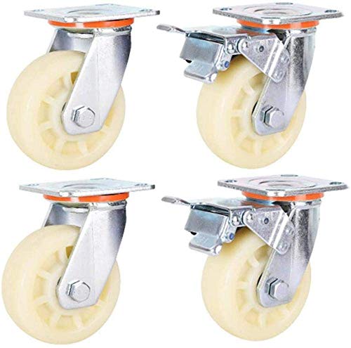 Roulettes industrielles X4 pivotantes avec frein en polyuréthane 200mm
