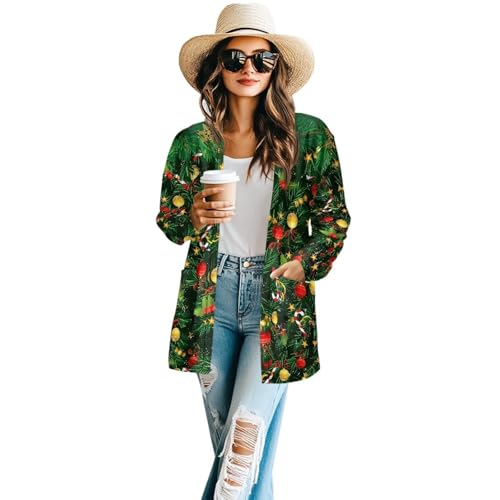Image of Women's Lightweight Cardigans with Pockets Trendy Long Sleeve Open Front Cardigan Casual Tops Jackets Fall Oufits S-2XL