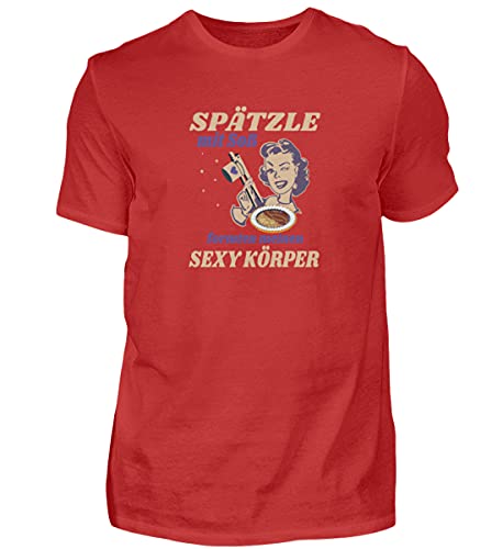 Spätzle avec sauce – Proverbes souabes – Schwaben Cadeaux – T-shirt pour homme, rouge, L