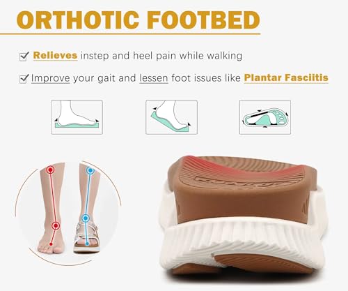 Image of KuaiLu Womens Orthopedic Walking Sandals with Comfortable Arch Support Plantar Fasciitis Relief Summer Outdoor Hiking Sport Recovery Adjustable Strap Athletic Chunky Cushion Shoes