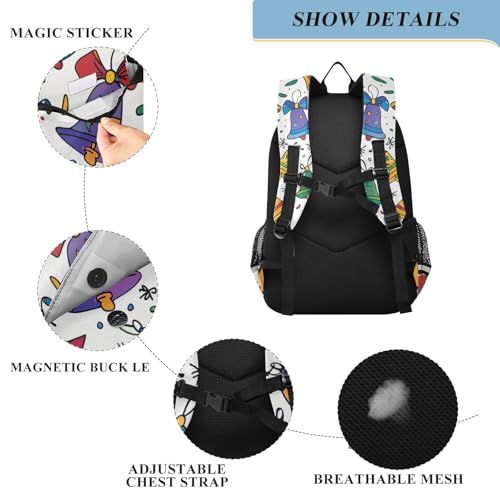 tennis backpack for kids 8-12： adjustable bookbag for men in assorted colors - colorful bells gifts santa Christmas3