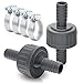 Produktbild Villkin Rückschlagventile (2 Stück) 17mm mit 4 Schlauchschellen - sperren Rückfluss von Abwasser aus Waschmaschine Grau