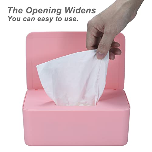 Diaper Wipes Dispenser, Baby Wipes Case, Baby Wipe Holder Keeps Diaper Wipes Fresh, Wipe Container With Non-Slip Feet (Pink) #TOP2