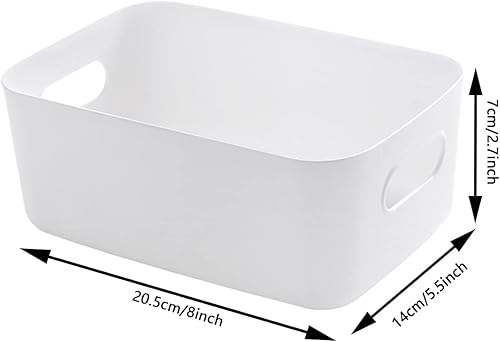 Miniatura 2 de Cestas de almacenamiento de plástico, paquete de 8 cestas pequeñas para organizar, cestas organizadoras para estantes, organizador y almacenamiento