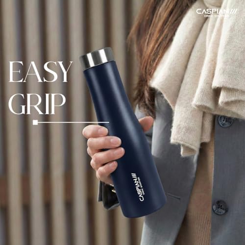 Image of CASPIAN / / / Aqua ISI Certified Stainless Steel Water Bottle 1ltr. (R Blue, 1 Litre, Set of 3) | Leak Proof Thunder for Fridge Home Office Travel School Kids Boys Girls Adults Sports Gym Yoga| BPA Free