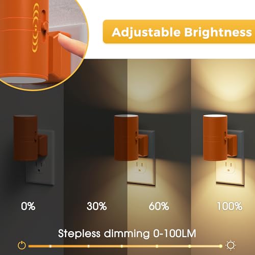 L LOHAS LED Night Light, Modern Night Lights Plug into Wall, 2 Pack Dusk to Dawn Sensor Nightlights, 3000K 0-100LM Adjustable Brightness, Dimmable Night Lights for Hallway Bedroom Stairway — view 3