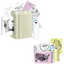 ORGBRO X3 Sticker Printer with 3 Rolls Colorful Non-Adhesive Paper, Bluetooth Thermal Printer Support 2-3 Inch Printing Width, 80mm3m Thermal Stickers for Study Notes, Plan Journal, Photo