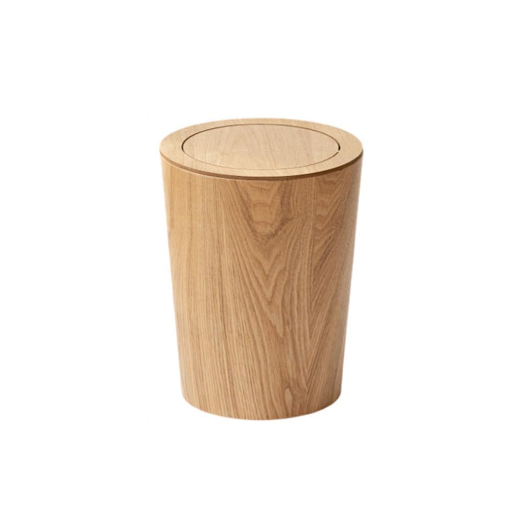 Cestino della spazzatura rotondo in legno con coperchio Cestino della spazzatura della spazzatura del cestino della spazzatura con coperchio per il bagno Toeletta Cucina