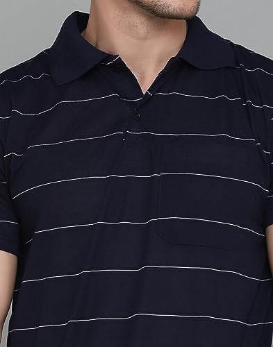 Image of INKKR Striped Polo Neck T-Shirt Dora Combo