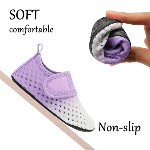 L-RUN Water Shoes for Baby Girls Infant Beach Shoes Barefoot First Walking Shoes Boys Soft White 18-24 Months=EU21-22