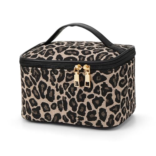 OIXEYA Trousse de Toilette Femme, Léopard Trousse Maquillage Voyage, Sac de Toilette Organisateur de Sac pour Cosmétiques Toilettes