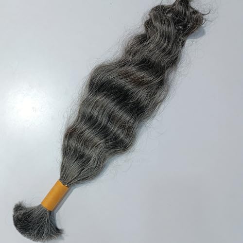 100% Natural Raw Unprocessed Hair Extensions (Grey), Indian Grey Braid