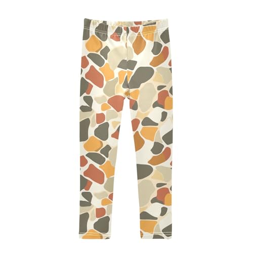 Classic Giraffe Skin Print Girls Casual Leggings for Kids Printed Long Pant Bottoms Stretch and Soft