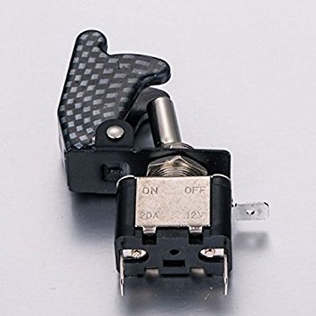 10 szt. 12 V 20 A samochodowa osłona z włókna węglowego czerwona LED przełącznik światła Racing SPST