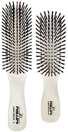 Phillips Brush Light Touch 6 Hair Brush, Full + Petite Combo, Ivory White
