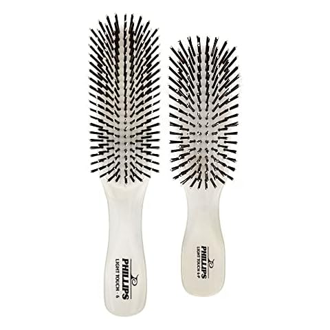 Phillips Brush Light Touch 6 Hair Brush and Phillips Brush Light Touch 6 Purse sized combo pack by Phillips Brush Cover