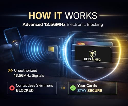 Image of SaiTech IT 8 Pack RFID Blocking Card, One Card Protects Entire Wallet Purse, NFC Contactless Bank Debit Credit Card Protector ID ATM Guard Card Blocker - (Black)