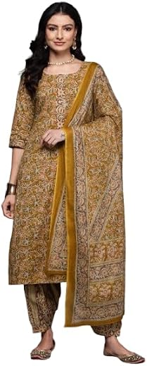 Libas Printed Cotton Straight Kurta With Salwar and Dupatta