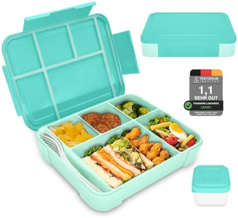 IJIAMY Brotdose Kinder mit Fächern, Bento Box Kinder, Auslaufsicher Lunchbox Kinder, Brotbox für Mädchen & Jungen, Snackbox, Perfekt für Schule, Kindergarten & Ausflüge
