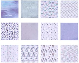 HEALLILY 24 Sheet Scrapbook Paper Pad Purple Pattern Paper Scrapbook Decorative Paper Single-Sided Background Card Cardstock Paper for Craft Scrapbook