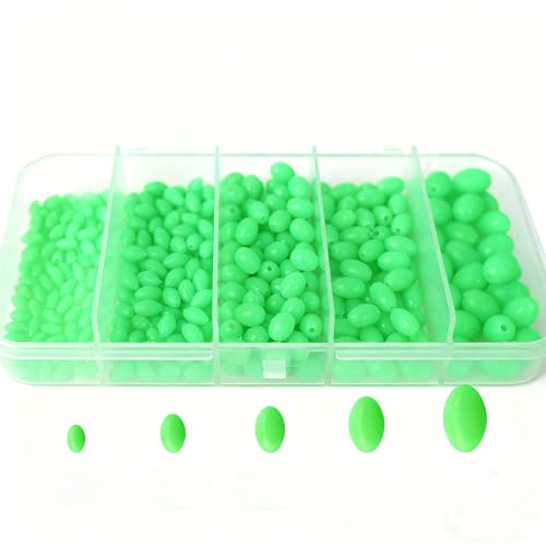 375 cuentas luminosas ovaladas para pesca verde oliva miniatura 1