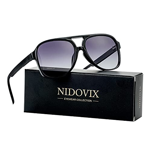 Image of Polarized Classic Vintage Aviator Sunglasses for Men Women Large Frame Retro 70s Sunglasses