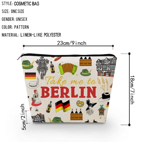 Take Me To Berlin Makeup Bag Cute Small Canvas Organizer Zipper Pouch Take Me To Berlin Cosmetic Bag Travel Present for Women Friends2