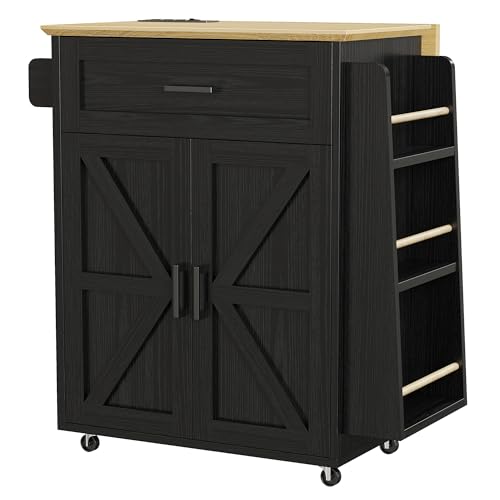 IRONCK Kitchen Island Cart with Storage, Rolling Kitchen Table with