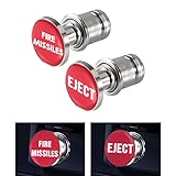 Aokin Eject Button and Fire Missiles Button Car Cigarette Lighter Plug Cover, Car Cigarette Lighter Replacement Fits Most Vehicles with Standard 12 Volt Power Source