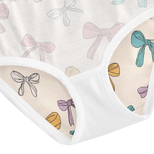 Wusikd Colorful Bows (3) Girls' Underwear Cotton Girls Briefs Soft Toddler Underwear 2T 5
