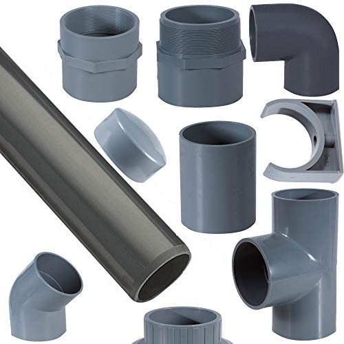 PVC Rohr Excolo 50 mm (Ø) x 2 m Graues Kunststoffrohr für Sanitär und Abwasser
