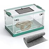 Large Snake Reptile Tank Amphibians Habitat Cages Sliding Screen Top for Lizard,Gecko, Frog, Hamster Animals(21.65"x12.6"x12.2") (Grey Blue)…