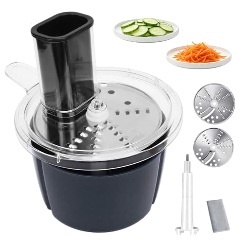 Gemüseschneider für Thermomix TM5 & TM6 Edelstahl Spiralschneider & Gemüsereibe Vegetable Slicer Aufsatz für Zucchini Kartoffeln Karotten & Obst 2 Schnittstärken Küchenhelfer ohne Maschine
