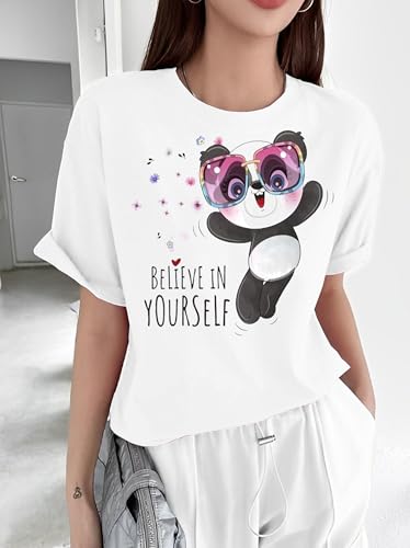 Image of Parona Polyester Casual Round Neck Printed T-Shirt | Half Sleeves Tshirt for Women