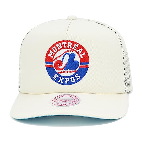 Mitchell & Ness Montreal Expos Cooperstown MLB Evergreen Trucker Snapback Hat Cap - Off White