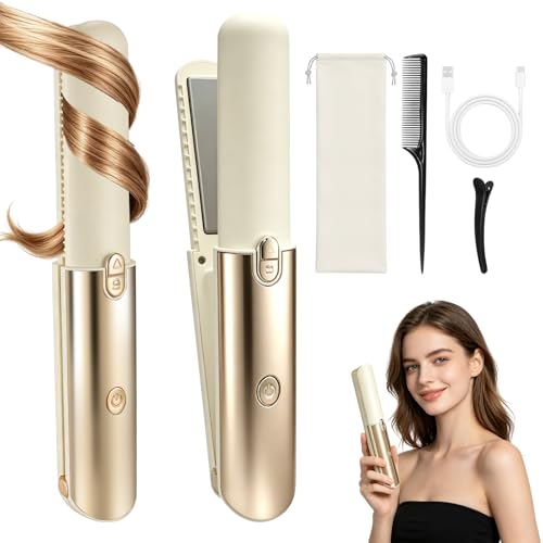 Mini fer à lisser sans fil de voyage pour femme avec batterie 4800 mAh