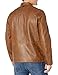 DKNY Men's Modern Lamb Leather Racer Jacket, Brown, Large