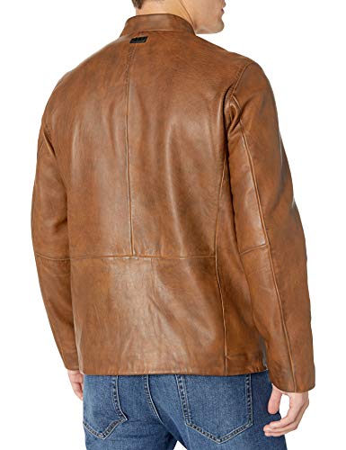 Image of DKNY Men's Modern Lamb Leather Racer Jacket