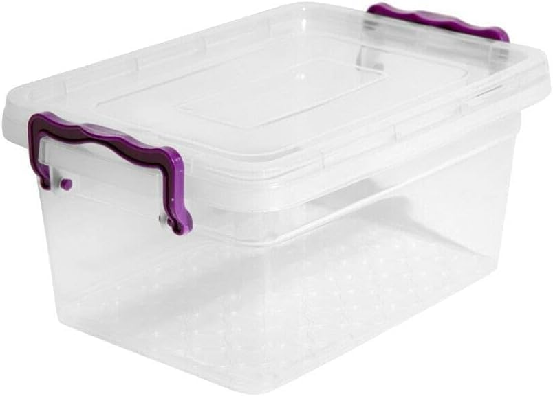 OptiProducts Clear Plastic Storage Boxes with Locking Lids, BPA Free Stackable Storage Containers for Food, Kitchen, Pantry, Home, Office, Garage & Household Organisation (20 Liter, Square Container)