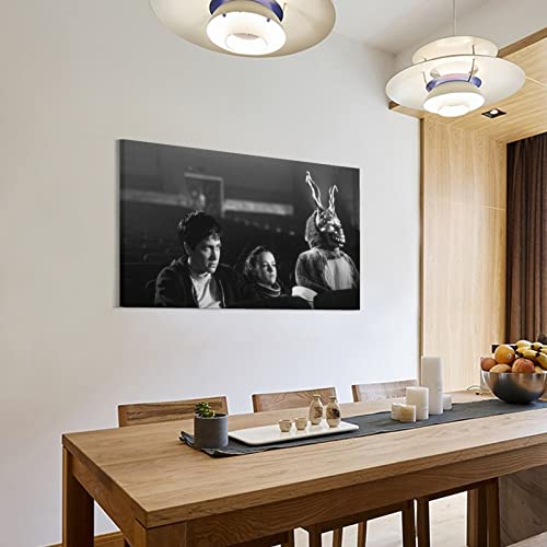 Donnie Darko Vintage Horror Movie Poster Halloween Decorations Black And White Posters Film Stills W Canvas Wall Art Prints For Wall Decor Room Decor Bedroom Decor Gifts 24X36Inch(60X90Cm) Frame-Sty #TOP2