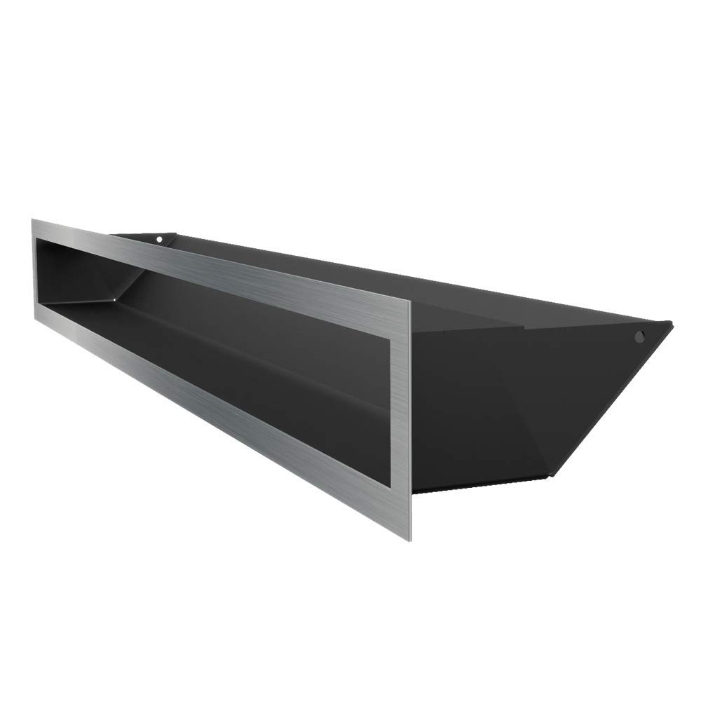 KRATKI Lüftungsgitter LUFT 6 X 80 Cm Graphit – Warmluftgitter Für Kamin Mit 45° Lufteinlass