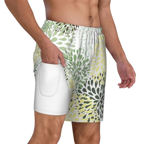 Petals Garden Leavesshort Swim Trunks with Waist Rope and Two Side Pockets Beach Shorts Bathing Suits for Men3
