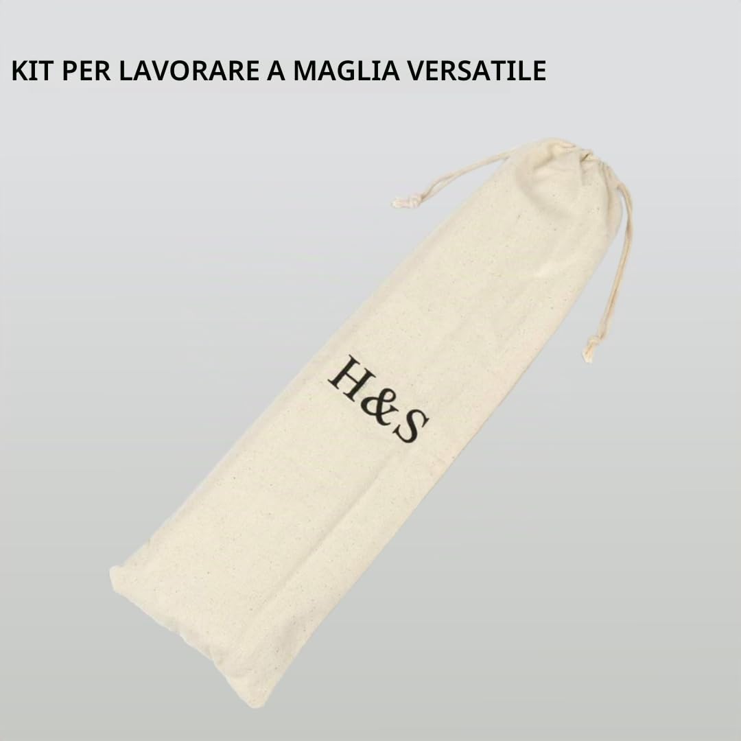 H&S® - Set da 11 paia di ferri da maglia in acciaio inox a punta singola (36 cm) 2,0mm, 2,5mm 3,0mm 3,5mm 4,0mm 4,5mm 5,0mm 5,5mm 6,0mm 7,0mm 8,0mm, con custodia