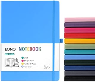 Amazon Brand - Eono Notebook A4, Notebook A4 with Premium Paper, Faux Leather Classic Writing A4 Notebook Journal, 8.35" X 11.45", Hardcover, Red