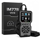 Escáner OBD2 Coche Profesional, V519 Diagnosis OBDII EOBD, Lector y Borrador de Códigos de Error Motor, Check Engine, Datos en Tiempo Real, I/M Ready, ITV,ECU,Color Gris.