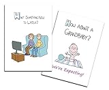 Silly Quill Pregnancy Announcement - Lesbian Grandparents Card, Something New to Watch