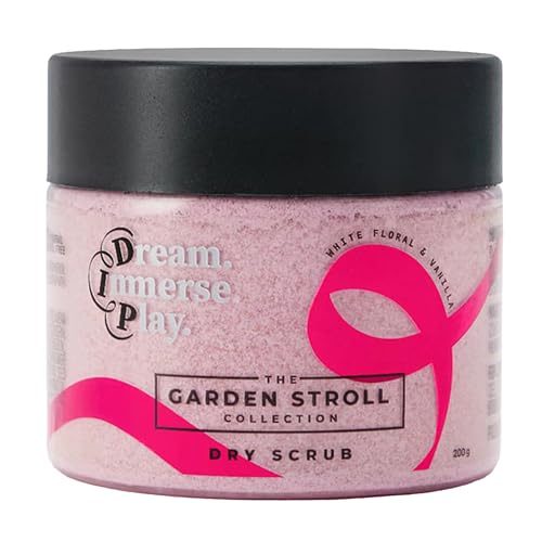Image of Dream. Immerse. Play Garden Stroll - Dry Scrub - White Florals & Vanilla - Removes Blackheads + Exfoliating - For Varied Skin Types
